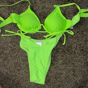 Neon green bikini
